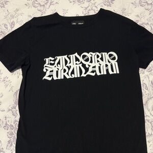 Emporio Armani Black Tee with White Graphic